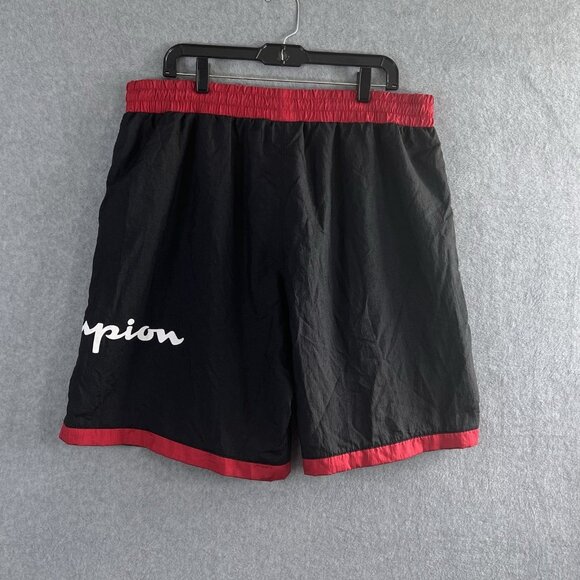 Vintage Champion Big Logo Windbreaker Athletic Gym Shorts Men Sz XL Black - Picture 9 of 10